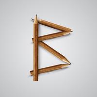 A letter made by pencil, vector

