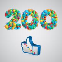 Number of likes made by balloon, vector illustration