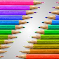 Lápices de colores de madera realista, vector