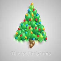 Christmas tree made by balloons, vector
