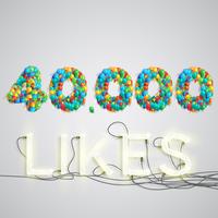 Number of likes made by balloon, vector illustration