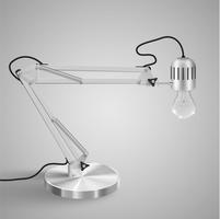 Realistic metal table lamp, vector
