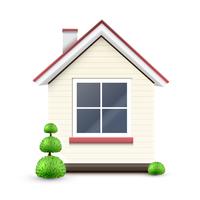 House with a big window, vector
