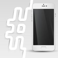 Black screened phone with a hashtag, vector
