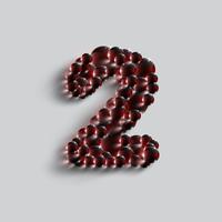 A number made by red spheres, vector
