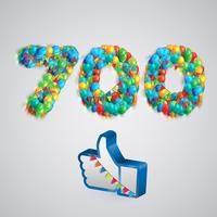 Number of likes made by balloon, vector illustration