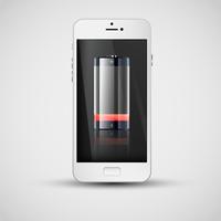 Realistic smartphone charging, vector illustration