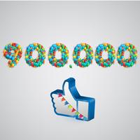 Number of likes made by balloon, vector illustration