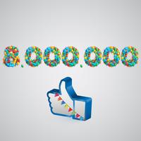 Number of likes made by balloon, vector illustration