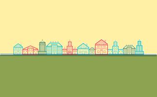 Flat design city, vector
