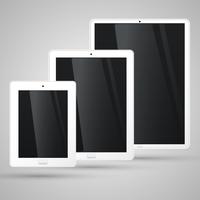 Different sizes of a white tablet, vector
