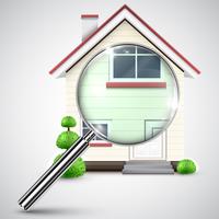 House with a magnifier, vector
