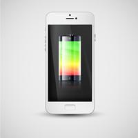 Realistic smartphone charging, vector illustration