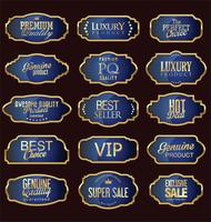 Luxury premium golden badges and labels vector