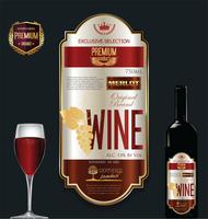 Luxury golden wine label vector illustration