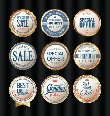 Luxury premium golden badges and labels