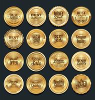 Luxury premium golden badges and labels vector