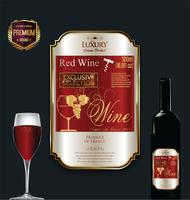 Luxury golden wine label vector illustration