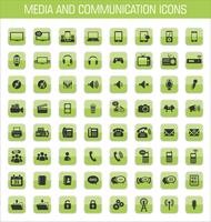 Iconos de medios y comunicación. vector