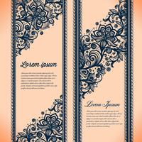 Abstract Lace Ribbon Vertical banners. vector