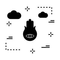 vector hand eye icon