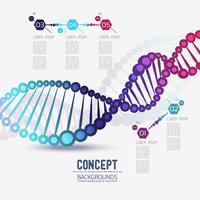Abstract color geometric lattice DNA, the scope of molecules vector