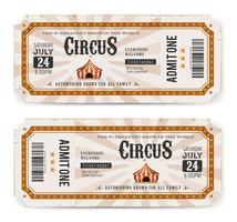 Vintage Circus Ticket Back And Front vector