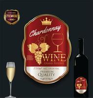 Luxury golden wine label vector illustration