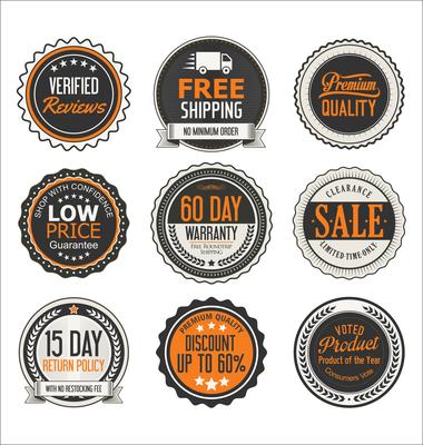 Retro vintage badges and labels collection