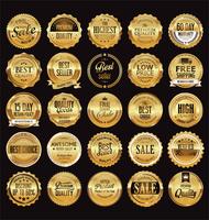 Luxury premium golden badges and labels vector