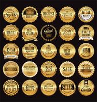 Luxury premium golden badges and labels vector