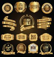 Luxury premium golden badges and labels vector