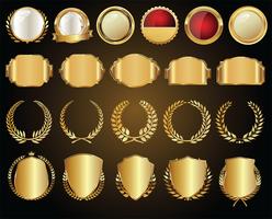 Luxury premium golden badges and labels vector