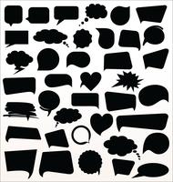 Black speech bubbles collection vector