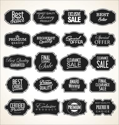 Retro vintage frames and labels collection