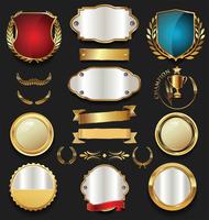 Luxury premium golden badges and labels vector