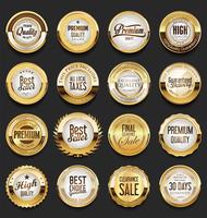 Luxury premium golden badges and labels vector