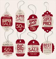 Paper price tag retro vintage style design vector collection