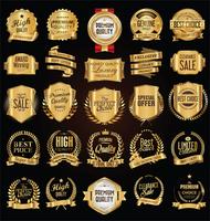 Luxury premium golden badges and labels vector