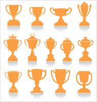 Sports trophies and awards retro collection vector