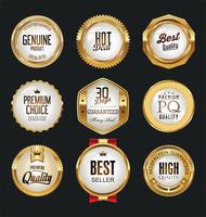 Luxury premium golden badges and labels vector