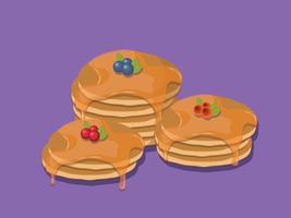 Pancake isolated on purple background