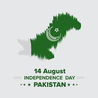 Happy Independence Day 14 August Pakistan Greeting Card vector