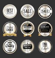 Luxury premium golden badges and labels vector