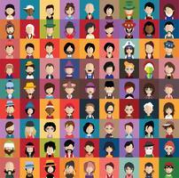Set of people icons with faces vector