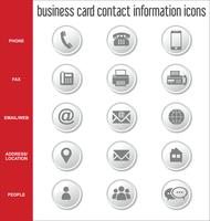 Business card contact information icons collection