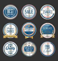 Luxury premium golden badges and labels vector