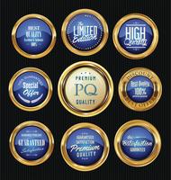 Luxury premium golden badges and labels vector