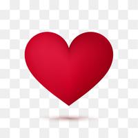 Soft red heart with transparent background. Vector illustration