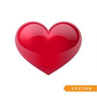 Corazón rojo realista de San Valentín. Ilustración vectorial vector